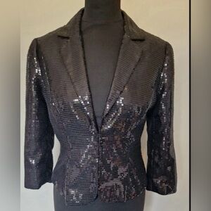 PATRICIA FIELD BLACK SEQUIN BLAZER for Sex & The City Size 6 Vintage with Tags